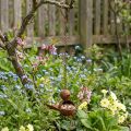 Mangeoire de jardin en métal oiseau grille décoration 13cm | Floristik24.be