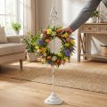 Porte-couronne blanc shabby chic 1 crochet H76cm | Floristik24.be
