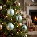 Boule de Noël incassable vert clair assorti Ø10cm 4 pcs | Floristik24.be