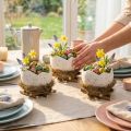 Bol nid de Pâques en forme d'œuf pour décoration printanière, 11 cm, lot de 4 | Floristik24.be
