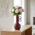 Vase moderne et artistique à long col et anses rondes, idéal pour les intérieurs élégants, 24 cm | Floristik24.be