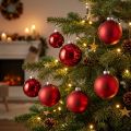 Boule de sapin de Noël, décorations d'arbre, boule de Noël rouge H8.5cm Ø7.5cm verre véritable 12pcs | Floristik24.be
