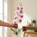 Orchidée Phalaenopsis artificielle 9 fleurs blanc fuchsia 96cm | Floristik24.be