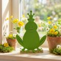 Grenouille Roi Feutre Bois Vert 20cm x 27,5cm Décoration d'été | Floristik24.be
