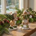 Décoration de Noël souris vert marron H8cm 2 pcs | Floristik24.be