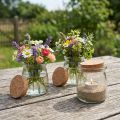Décoration en Verre avec Liège Vintage Transparent Naturel Ø7cm H8cm 6 pcs | Floristik24.be