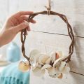 Bague décorative maritime avec escargots de mer et coquillages - blanc naturel, Ø 25 cm - parfaite pour une décoration d'inspiration côtière | Floristik24.be