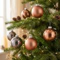 Boules de Noël en verre abricot argenté Ø7,5cm 12 pcs | Floristik24.be