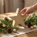 Étoile décorative en bois Étoile en bois de Paulownia à poser 20cm | Floristik24.be