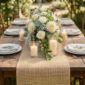 Chemin de table naturel en jute, tissu décoratif 29×450cm - Chemin de table élégant pour votre décoration festive | Floristik24.be