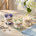Photophore en verre style maritime bleu vert blanc 7,5 cm 3 pièces | Floristik24.be