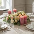 Bougies unies vieux rose 50x100mm 4 pcs | Floristik24.be