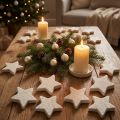 Étoiles dispersées avec crème pailletée 2,5 cm 96 pièces | Floristik24.be