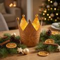 Photophore couronne rouille aspect doré décoration métal H11cm | Floristik24.be