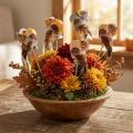 Bouchon déco hibou, décoration florale, hibou avec plumes H5,5cm 6pcs | Floristik24.be