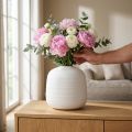 Vase à fleurs, vase en céramique, vase décoratif blanc Ø22cm H22,5cm | Floristik24.be