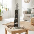 Phare Shabby Chic Crème Décoration Été Maritime Ø14,5cm H51cm | Floristik24.be