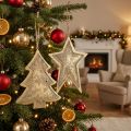 Suspensions en métal étoile et sapin dorées, décoration de Noël, 15,5/17cm, 4 pièces | Floristik24.be