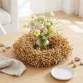 Couronne décorative bohème, couronne décorative en lin, couronne naturelle, séchée, Ø28cm | Floristik24.be
