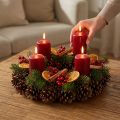 Couronne de pommes de pin ronde plate Ø30cm | Floristik24.be