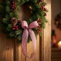 Ruban cadeau Carreaux Bordeaux 15mm 20m | Floristik24.be