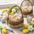 Panier de Pâques avec oeufs de caille panier d'oeufs artificiel vignes Ø12cm 2 pcs | Floristik24.be