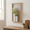 Décoration murale en bois avec vases en céramique H35cm style champêtre | Floristik24.be