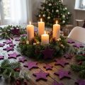 Étoiles de décoration dispersées étoiles en velours floquées baie violette 4/5cm 40pcs | Floristik24.be