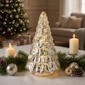 Mini sapin de Noël avec lumières LED, argent et or, 28 cm | Floristik24.be