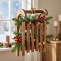 Traîneau décoratif marron décoration d'hiver en bois 30x18x12cm | Floristik24.be