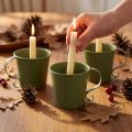 Bougeoir bâton coupe vintage décoration métal vert Ø9,5cm H8cm 3pcs | Floristik24.be