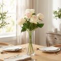 Roses artificielles Bouquet de fleurs artificielles Roses crème rose Pick 54 cm | Floristik24.be