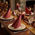 Serviettes Bordeaux Ornements en Relief 33x33cm 15pcs | Floristik24.be