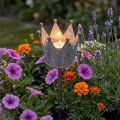 Photophore couronne à coller zinc Ø9.5cm H50cm | Floristik24.be