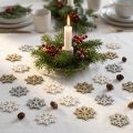 Mélange de paillettes de bois de flocons de neige Ø2cm 144p | Floristik24.be