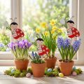 Bouchons de fleurs décoratifs coccinelle bois métal 8,5 cm 12 pcs | Floristik24.be