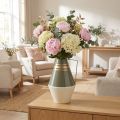 Vase en métal au style vintage avec anse - Crème/Gris/Or Ø19cm H31cm | Floristik24.be