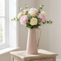 Vase décoratif en métal, pichet décoratif, rose, conique, vase à fleurs vintage, 38 cm | Floristik24.be