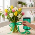 Ruban cadeau 10mm vert herbe 250m | Floristik24.be