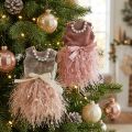 Robe de lutin décorative de Noël sur cintre, rose, marron/crème, 16 cm, 4 pièces assorties | Floristik24.be