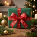 Ruban cadeau étoiles Ruban de Noël rouge or 25 mm 18 m | Floristik24.be