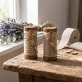 Bobine de laine avec ciseaux décoratifs Ø6,5 cm H15 cm (2 pièces) Style vintage | Floristik24.be
