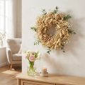 Couronne de fleurs sèches couronne décorative blanchie crème Ø25cm | Floristik24.be