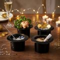 Cylindre décoratif noir, réveillon, chapeau en jardinière H5,5cm 12 pièces | Floristik24.be