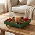 Plateau décoratif carré en métal vert 15×15cm 2pcs | Floristik24.be
