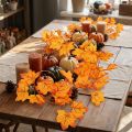 Guirlande de feuilles, guirlande d'automne, orange et jaune, 168 cm, 2 pièces | Floristik24.be