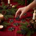 Décoration de Noël en bois d'élan noir pailleté 5×5,5 cm 12 pcs | Floristik24.be