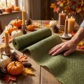Chemin de table jute ruban de jute ruban de table vert olive W15cm L10m | Floristik24.be