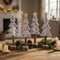 Décoration de sapin de Noël feutre étoile coeur beige rouge H21cm 4 pièces | Floristik24.be
