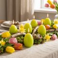 Bougies de Pâques en forme d'œuf, vert citron, 9 cm, 20 cm de hauteur, lot de 6 | Floristik24.be
